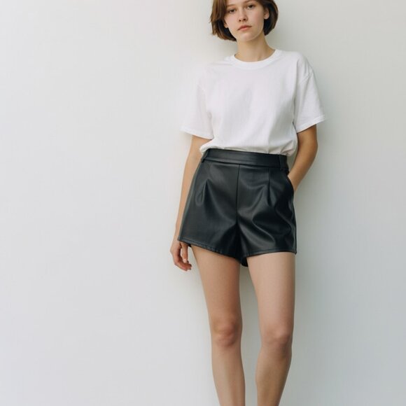 NWT Superdown Shorts Faux Leather sz SX Black Revolve - Picture 7 of 9